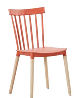 Eva Durable Plastic Dining Chair with Wooden Legs