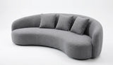 London Boucle Fabric C-Shape Sofa