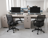 Letic 4 person ( 4x8 ft ) Workstation with 4 built in sockets - Premium E1 Grade Environmental Friendly & 100% IMPORTED