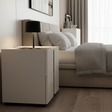 Aspen Bedside Table, Contemporary Nightstand with Drawer, Engineered Wood, Space-Saving Design, Bedroom Storage – White Oak