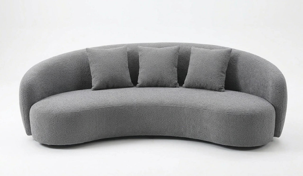 London Boucle Fabric C-Shape Sofa