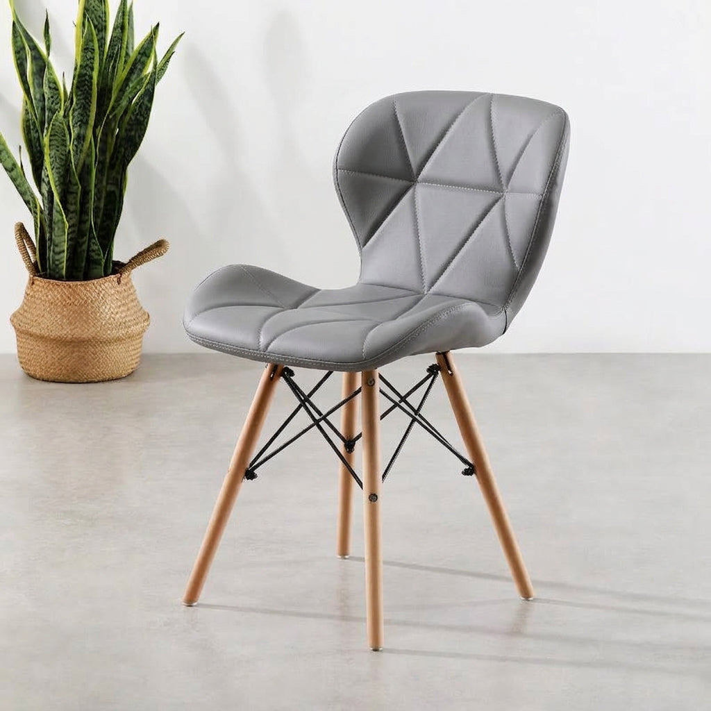 Butterfly PU Kitchen Dining Chair With Wooden Legs
