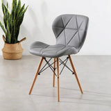 Butterfly PU Kitchen Dining Chair With Wooden Legs