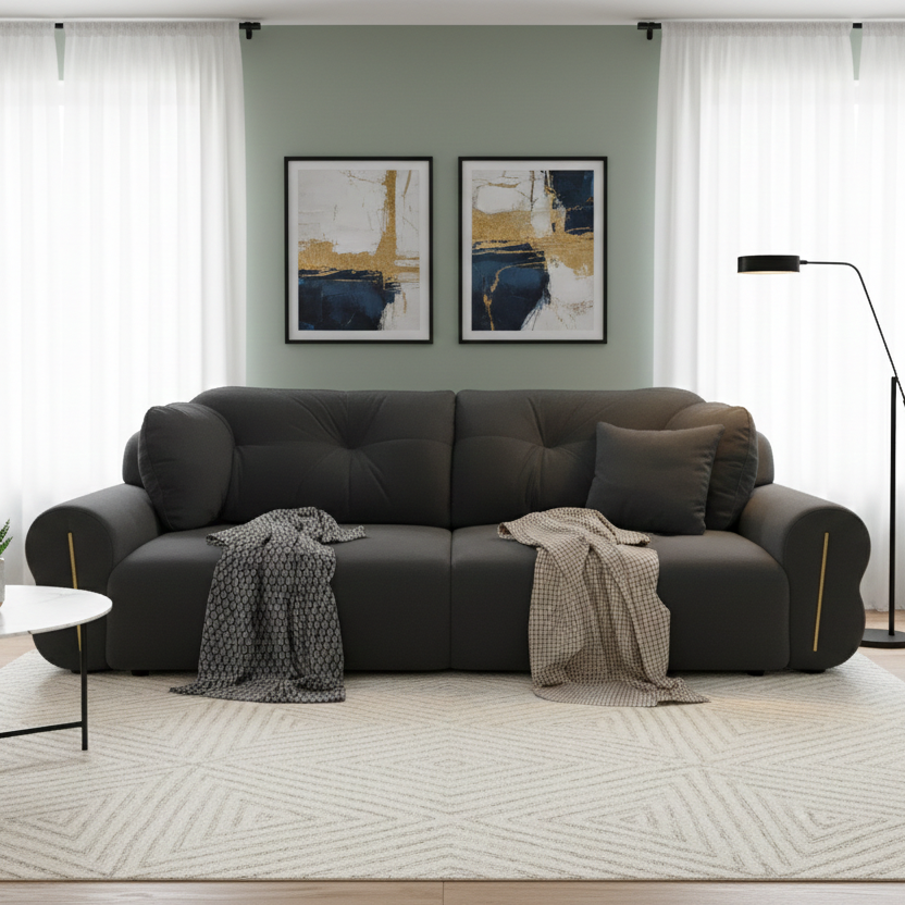 Heaven Sofa - Modern 2 Seater Fabric Sofa