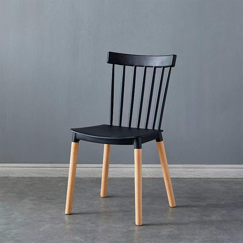 Eva Durable Plastic Dining Chair with Wooden Legs