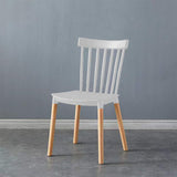 Eva Durable Plastic Dining Chair with Wooden Legs