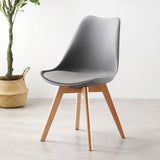 Tulip PU Padded Dining Chair with Wooden Legs