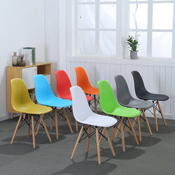 DWS Durable Plastic Cafe Dining Chair with Wooden Legs