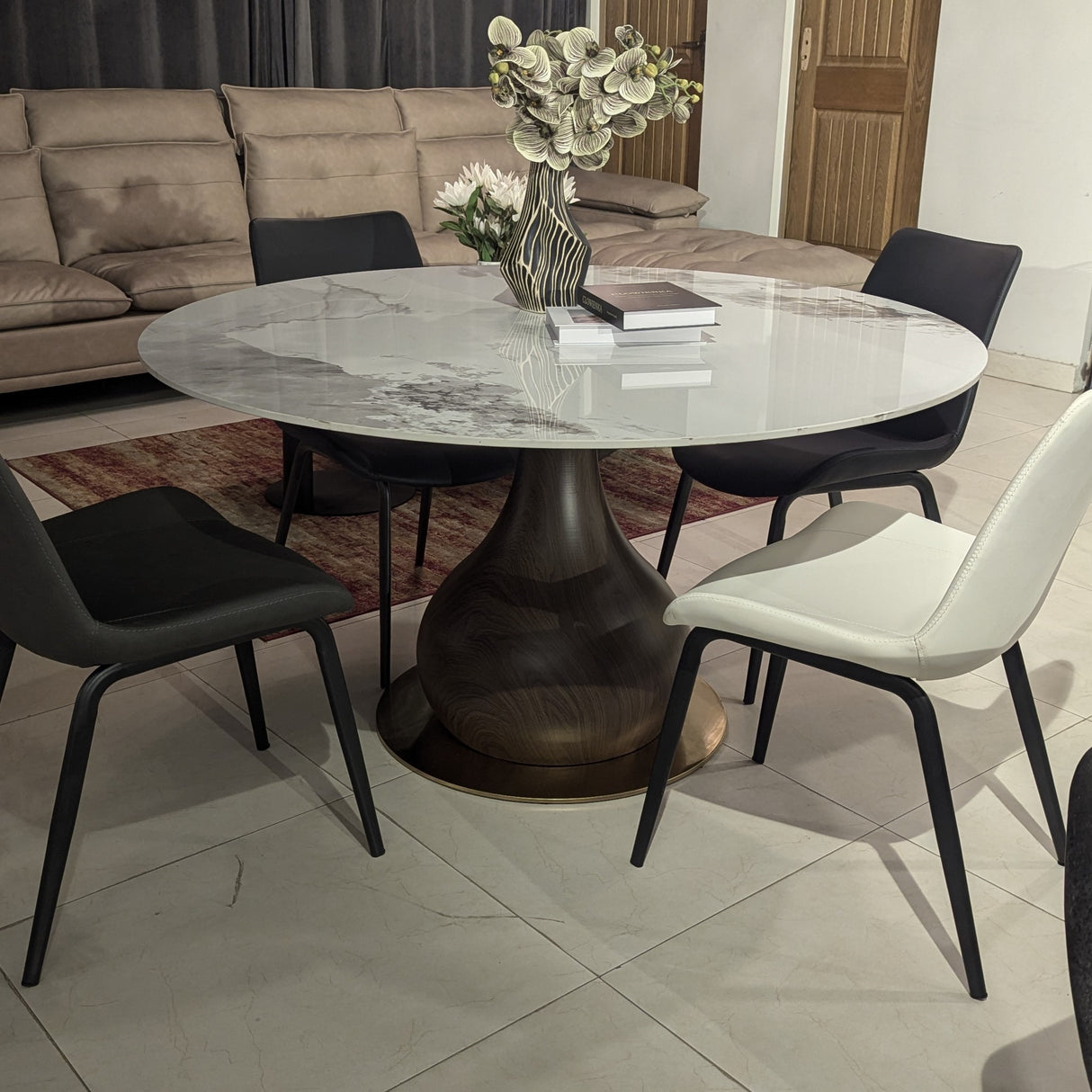 White Marble Round Dining Table