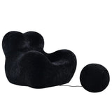 Bobby Boucle Fabric Comfy Lounge Chair with Ball Footrest