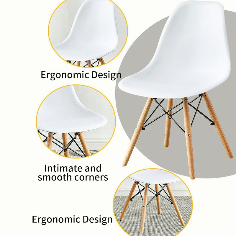 DWS Durable Plastic Cafe Dining Chair with Wooden Legs