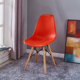 DWS Durable Plastic Cafe Dining Chair with Wooden Legs