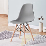 DWS Durable Plastic Cafe Dining Chair with Wooden Legs