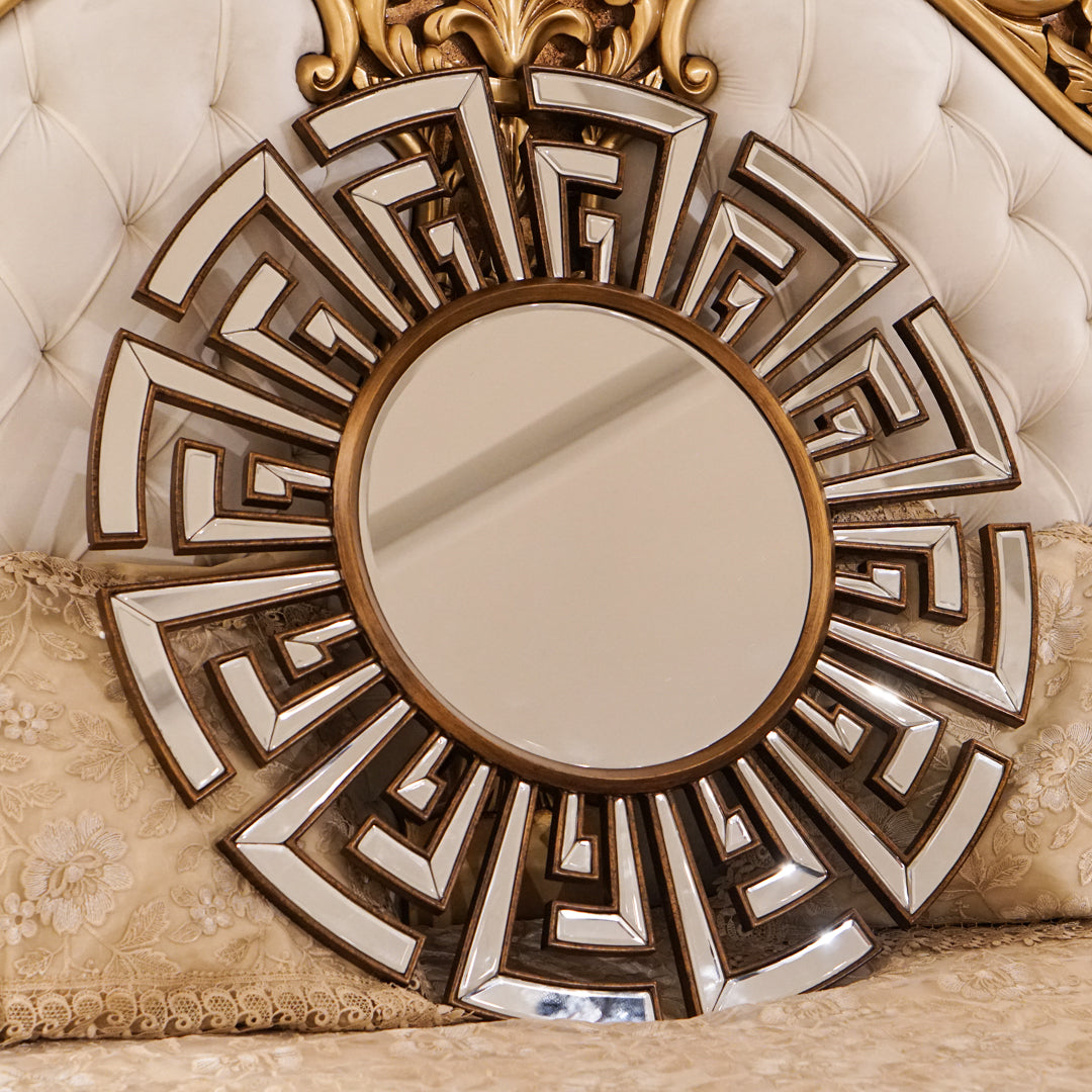 Afrasian Round Mirror