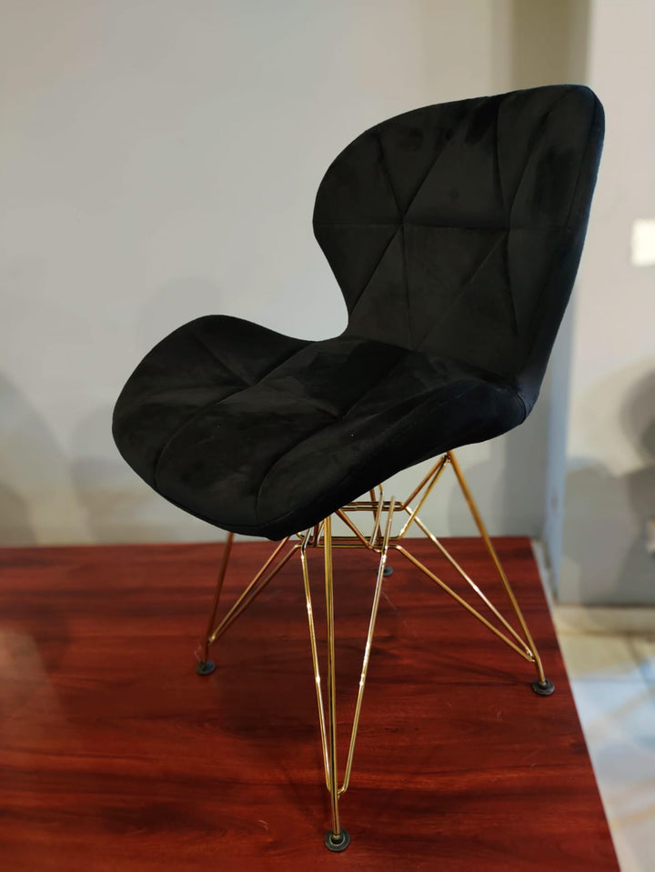 CATHEDRA Velvet Gold Dining Chair (Black)