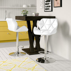 Butterfly PU Leather Bar Stool (White)