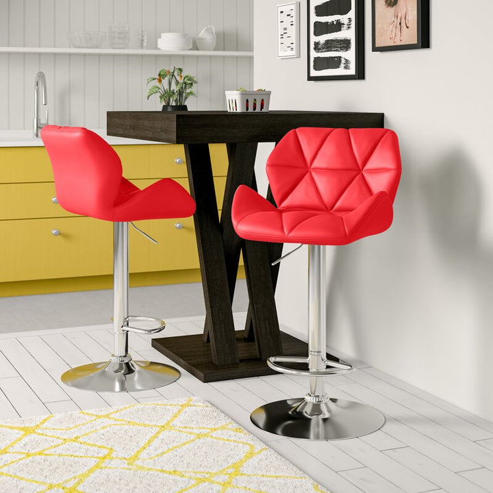Butterfly PU Leather Bar Stool (Red)