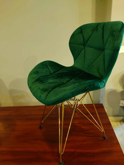 CATHEDRA Velvet Gold Dining Chair (Green)