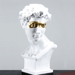 Blindfolded Resin Head Sculpture White