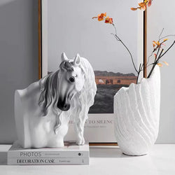 White Elegant Ceramic Horse