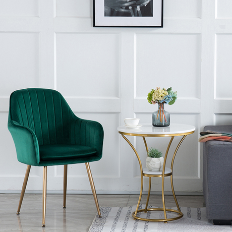 Kole Gold Velvet Armchair (Green)