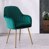 Kole Gold Velvet Armchair (Green)