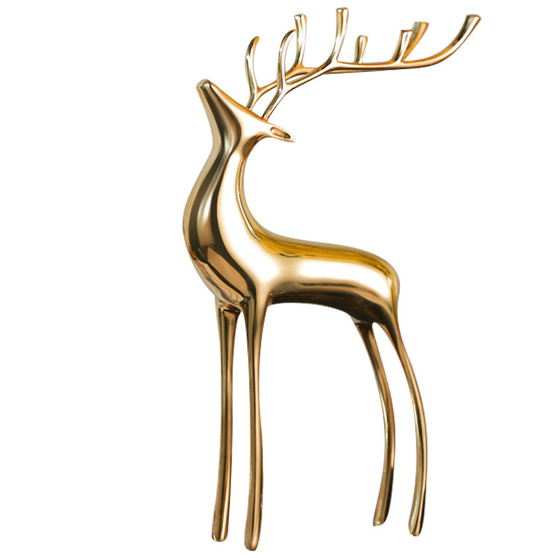 Brass Gold Deer Pair