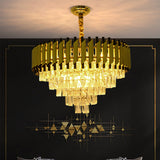 Luxury Crystal & Black  Chandelier - Diameter 32Inches / Luxury Warm Light