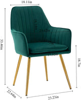 Kole Gold Velvet Armchair (Green)