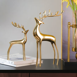 Brass Gold Deer Pair