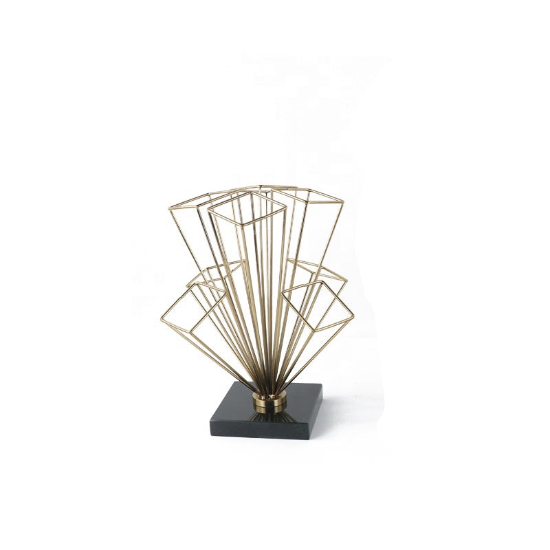 Abstract Electroplated Gold Décor Set