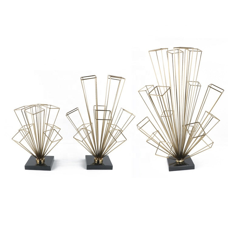 Abstract Electroplated Gold Décor Set