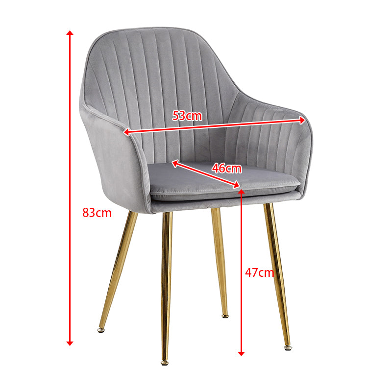 Kole Gold Velvet Armchair (Grey), dining chairs, wooden dining chairs