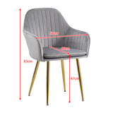 Kole Gold Velvet Armchair (Grey), dining chairs, wooden dining chairs