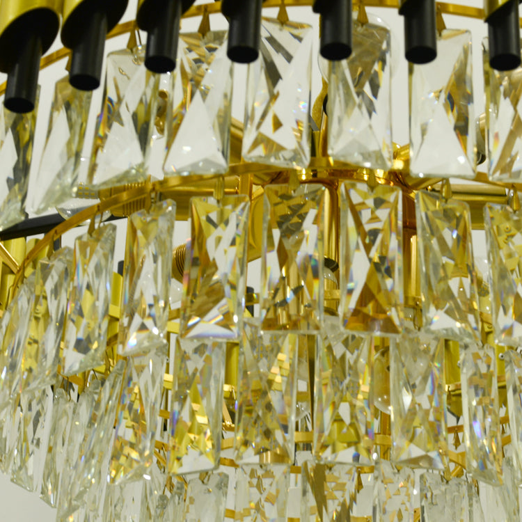 Luxury Crystal & Black  Chandelier - Diameter 32Inches / Luxury Warm Light