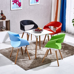 Stilvoll Dining Table Set ( Multi Colour Chairs & White MDF Table Top)