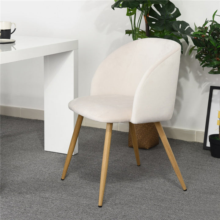 Mitzi Armchair with light Wood texture legs (Off-White), modern dining chairs, dining room chairs
