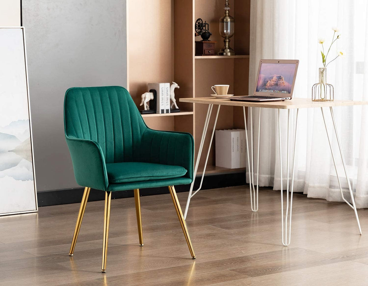 Kole Gold Velvet Armchair (Green)