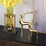 Brass Gold Deer Pair