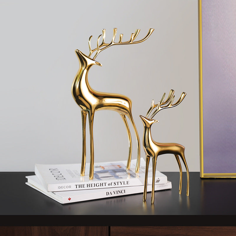 Brass Gold Deer Pair