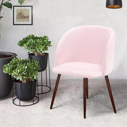 Mitzi Armchair with dark Wood texture legs (Pink)
