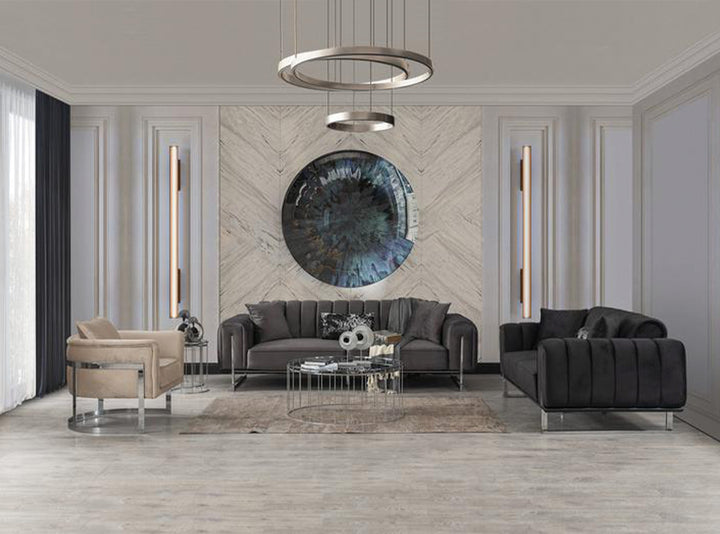 Tempa Silver Modern Luxury Sofa
