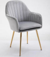 Kole Gold Velvet Armchair (Grey), dining chairs, wooden dining chairs