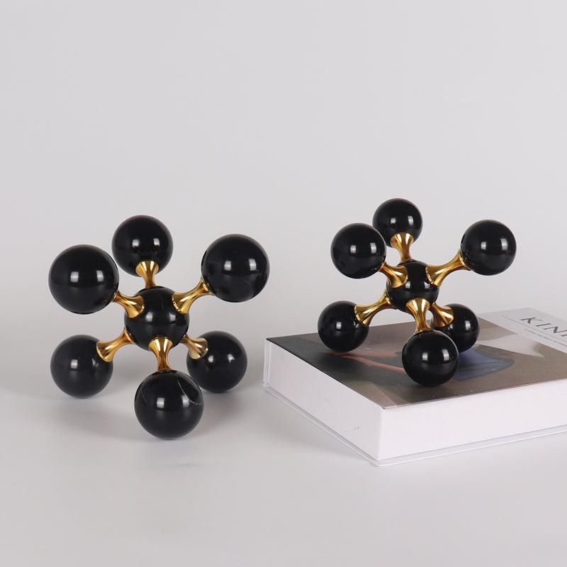 Black Molecular Decor Pair