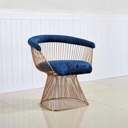 Swiss Royal Velvet Lounge Sofa Chair (Blue)