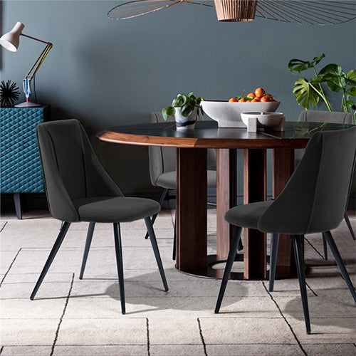 Jessica Velvet Chair (Black), modern dining chairs, dining room chairs