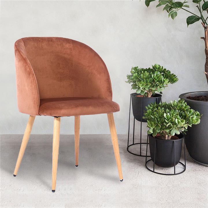 Mitzi Armchair / Dining with light Wood texture legs (Brown)