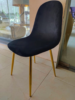 Richmond Velvet Gold Dining Chair ( Black)