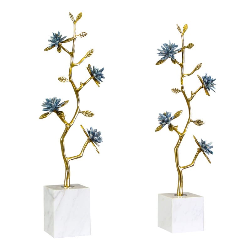 Blue Orchard Metallic Plant Decor