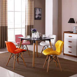 Butterfly PU Leather Chair Dining Set ( Multi Colour Chairs & Black Table Top)